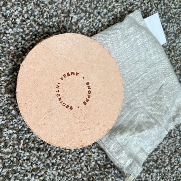 Amber Leather Coasters Set of 4 - Picture 4 of 5